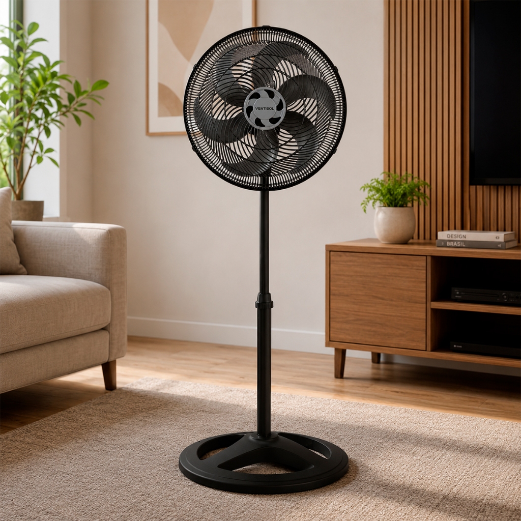 Ventilador De Coluna De Chão Turbo 6 Ventilador de Coluna 40cm Ventisol Ventilador 6 Hélices 127v