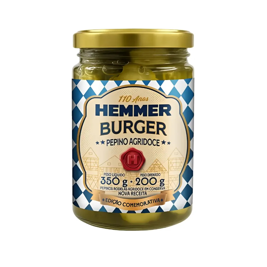 Pepino Burger Agridoce em Rodelas Hemmer 200g