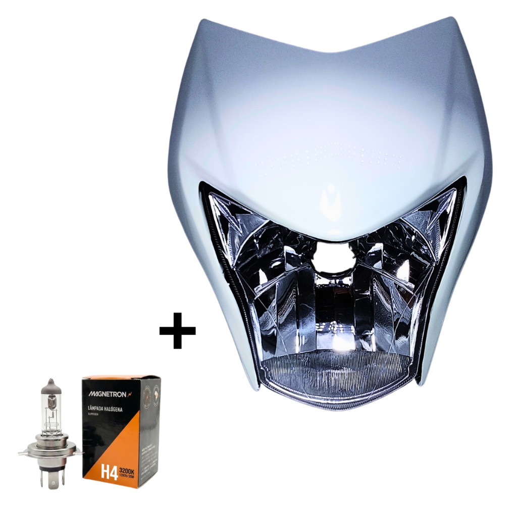 Kit Carenagem + Farol Completo Honda NXR Bros 150 2013 2014 - Branco Sportive