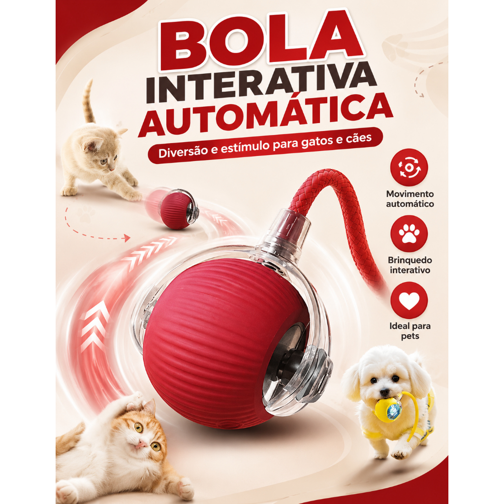 Bola de rolamento automática, brinquedo interativo para gatos, treinamento elétrico para cães
