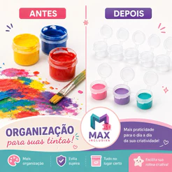 Potes Vazies para Tinta Artesanato com tampa Lembrancinhas Kit 30 60 ou 90 unidades