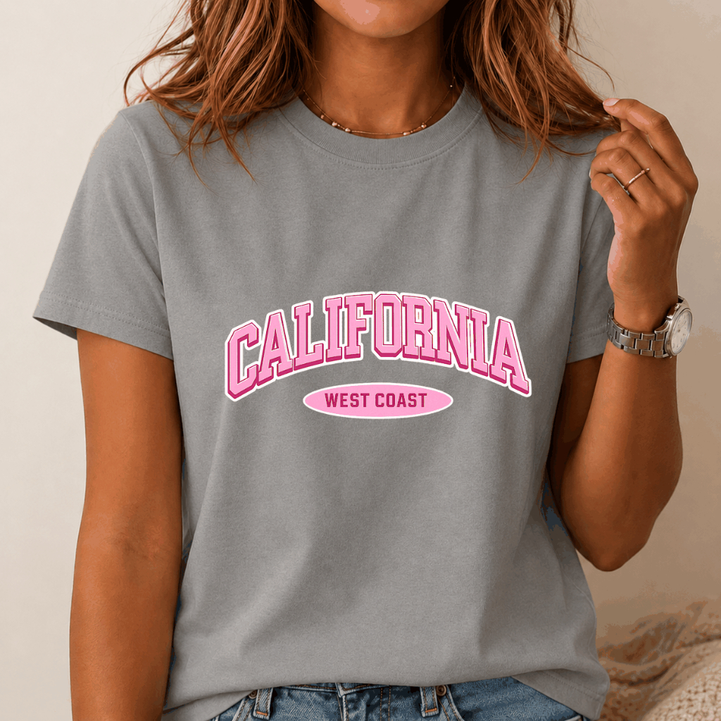 Camiseta Feminina Oversized California West Coast Estampada Algodão Premium Streetwear Blusinha