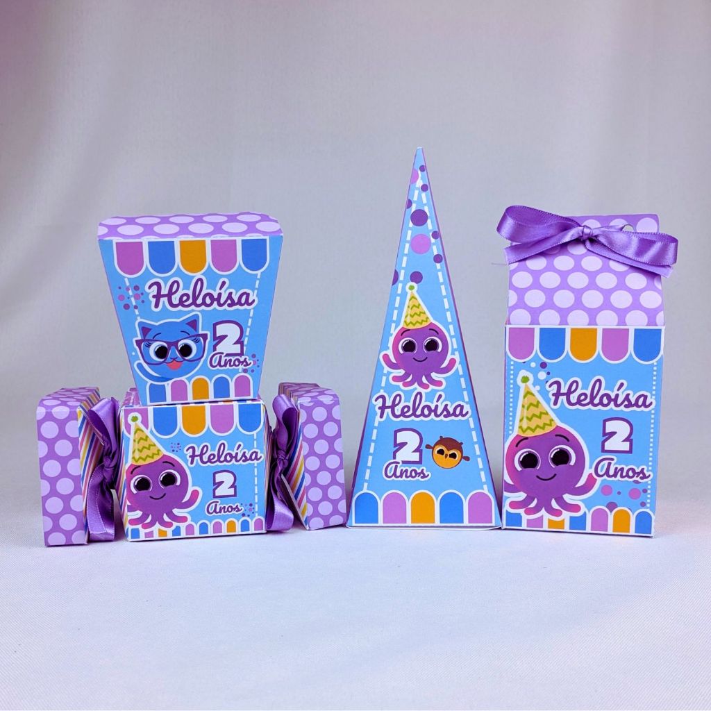 Kit 10 a 45 Caixinhas Personalizadas Lembrancinhas Bolofofo Menina Para Festa Aniversario Festinha