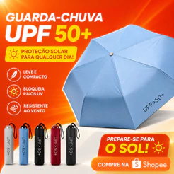 Sombrinha Mini Guarda-Chuva De Bolsa Alumínio Dobrável UV UPF50+ Com Proteção Solar e Proteção Ultravioleta