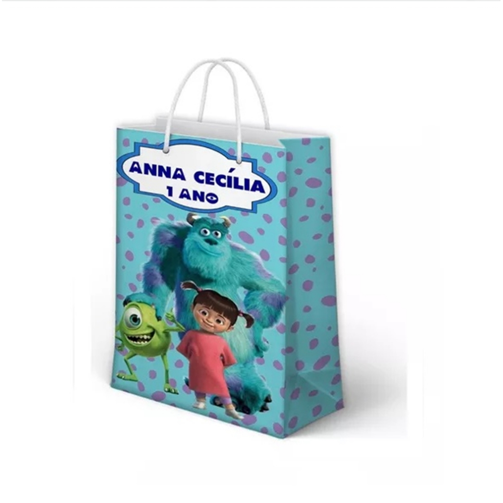 Sacolinha Monstros SA Personalizada para Aniversário/ Lembrancinha Festa Infantil / Qualquer nome e idade