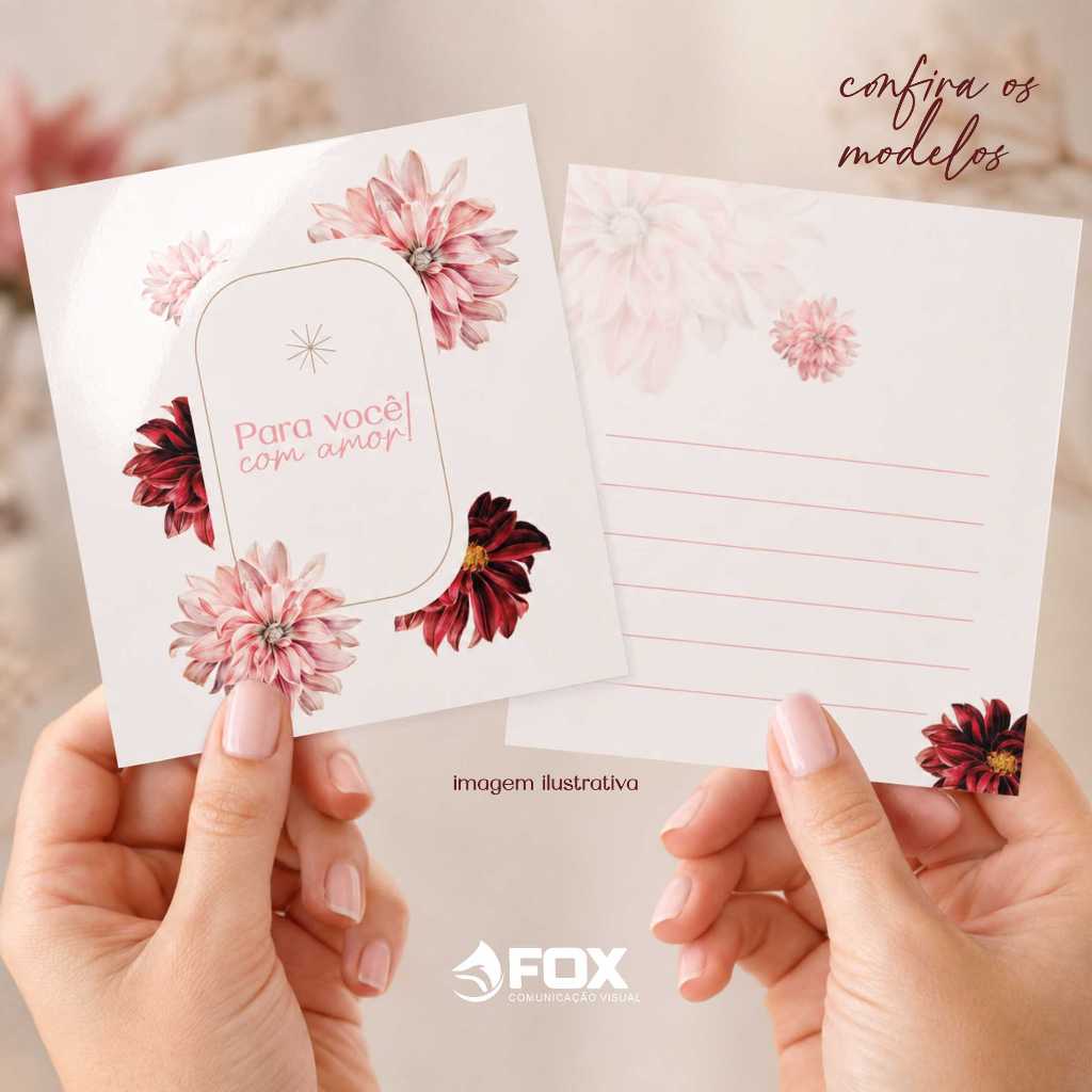 Cartão para Presente 9x10cm Papel C2S 300g com Verniz Frente