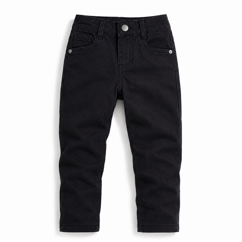 Calça Jeans Infantil Menino Preta Sarja Brim Masculina OPL KIDS