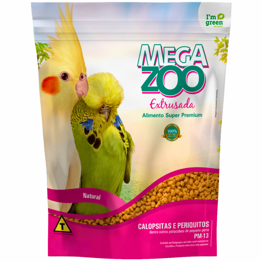 Megazoo Ração Extrusada Periquitos Calopstias e Pequenos Psitacídeos - 300g PM13