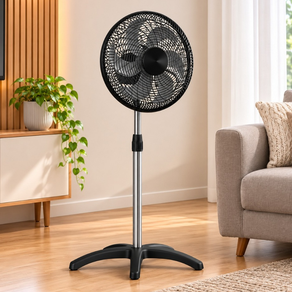 Ventilador de Coluna 50 cm Oscilante Domina Titanium 127V Silencioso Alta Ventilação - Domina