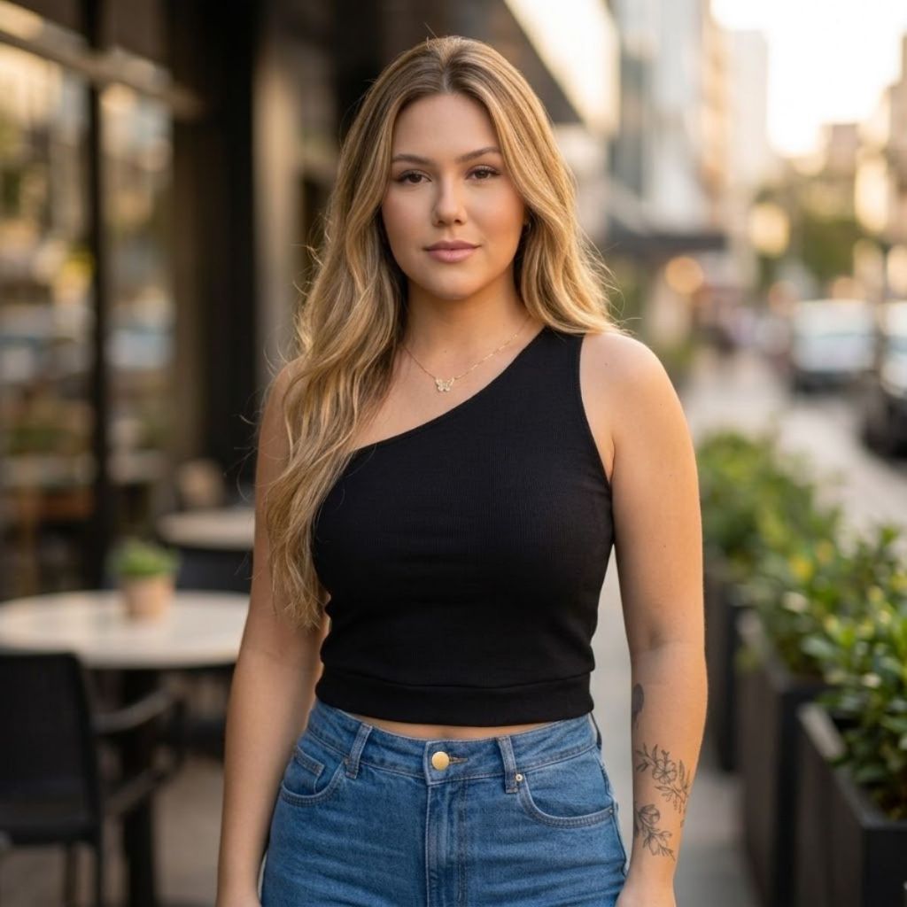 Blusa Feminina Básica Preta Mula Manca Cropped Algodão Casual Elegante Moda Feminina Premium