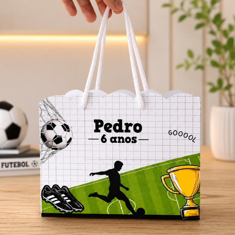 Sacolinha FUTEBOL Personalizado | Sacolinha | Lembrancinha Aniversário PEGUE E MONTE