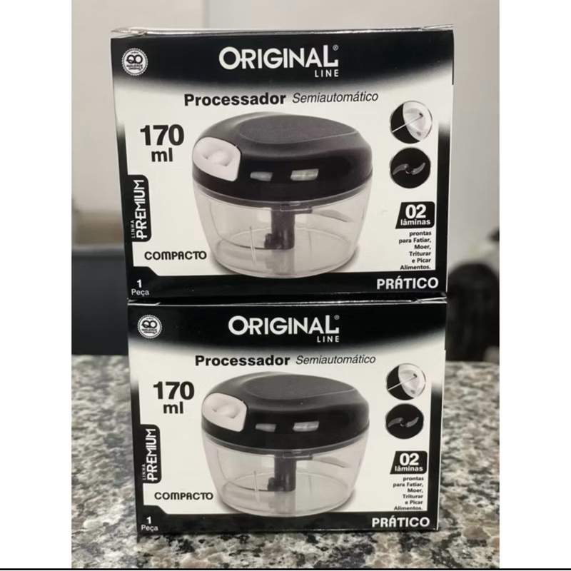 Processador Manual de Alimentos 170ml com Lâminas de Aço Inox Afina