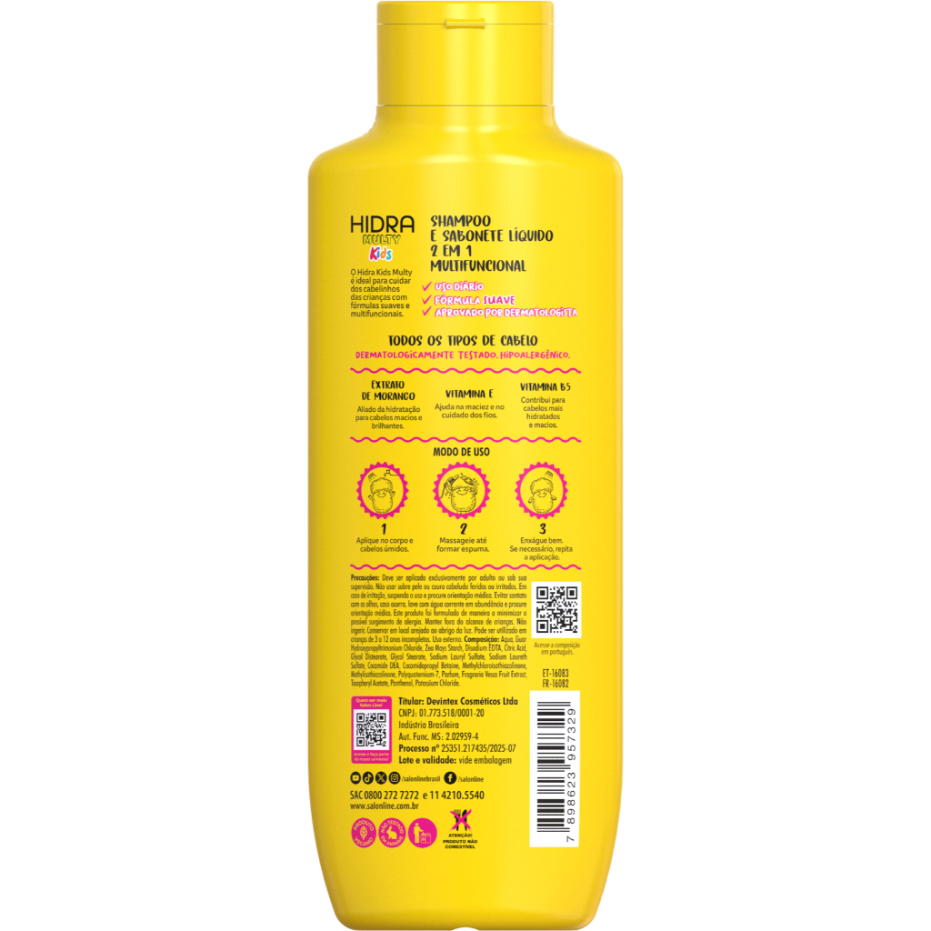 Kit Shampoo + Condicionador Hidra Multy Kids Salon Line 300ml · foto 2