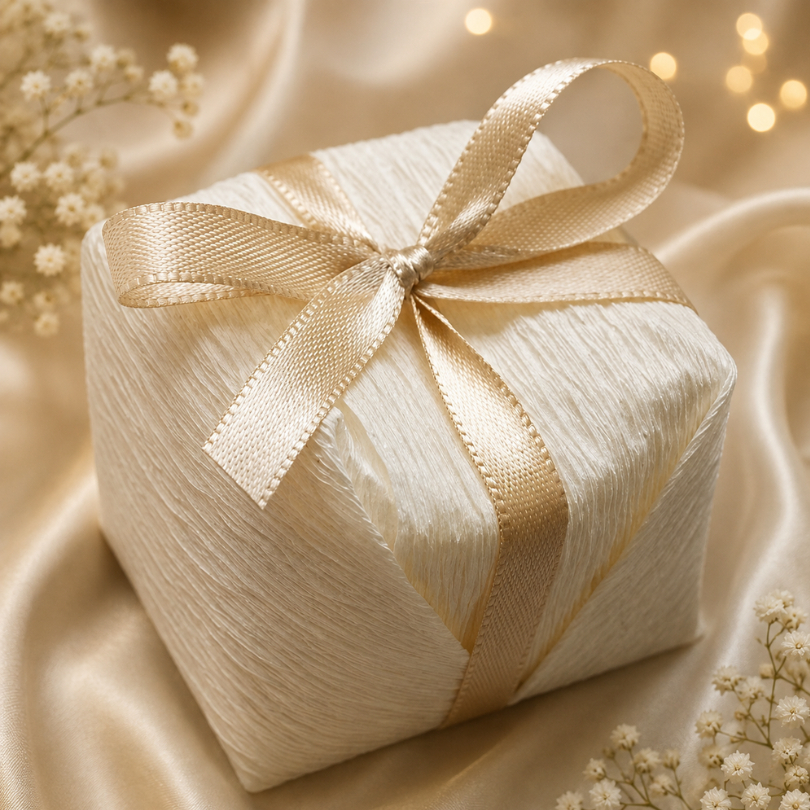 120 papel crepom para bem casado Champangne + 120 celofane bem casado (CHOCO)