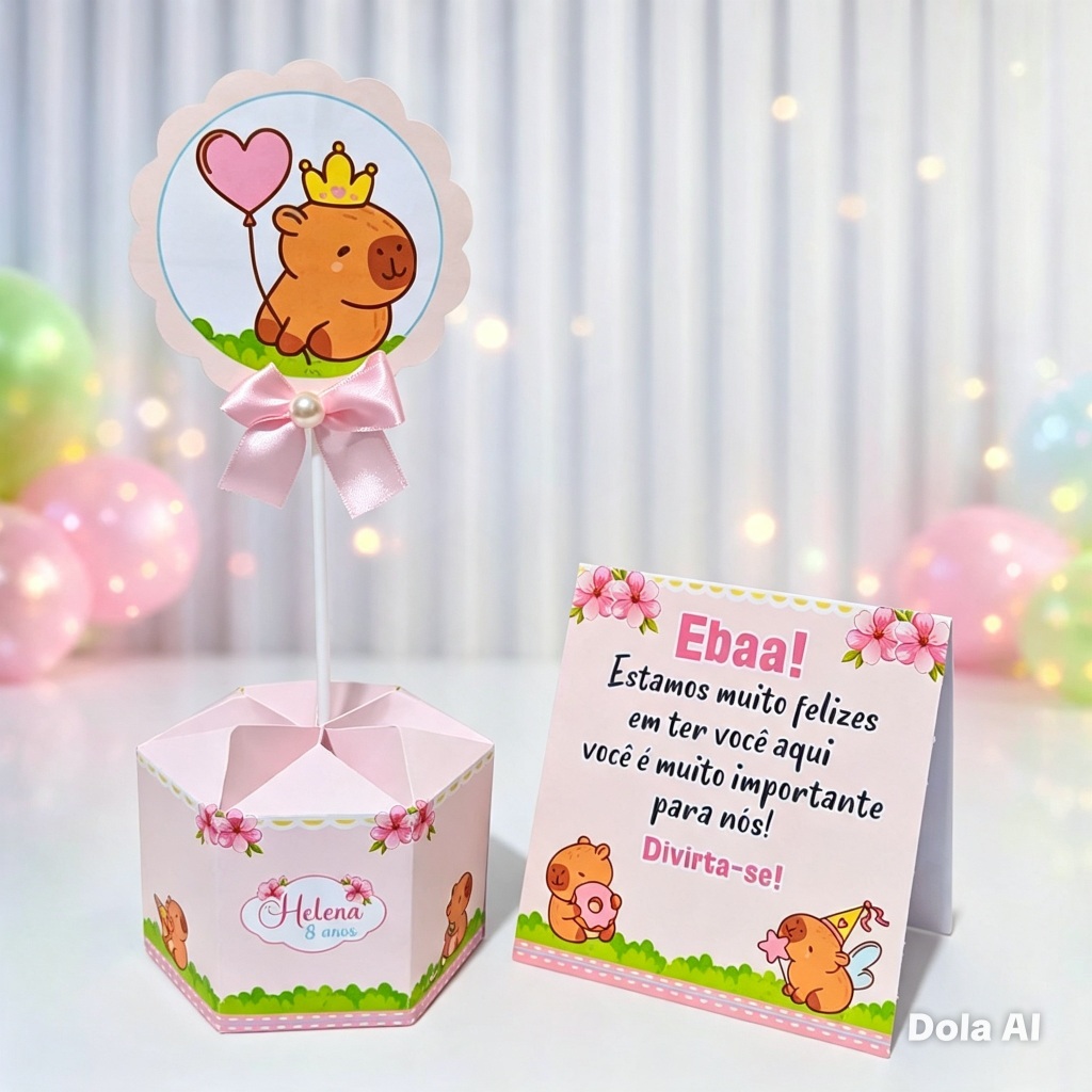 Centro de mesa Plaquinha Capivara Arranjo de mesa | Enfeite de mesa | Lembrancinha  | Personalizado