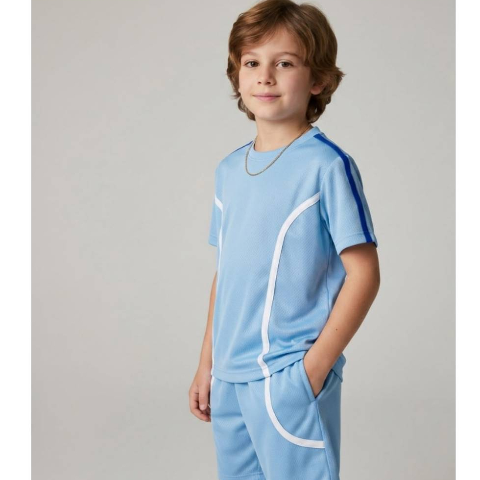 Conjunto Infantil Dry Fit Masculino Verão  Kit Camiseta Bermuda para Crianças