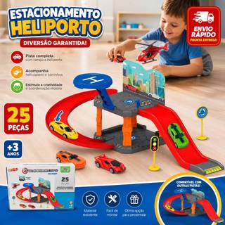 Brinquedo Infantil Pista de Carrinho com Estacionamento