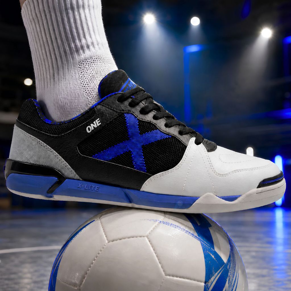 Chuteira Futsal Masculina Munich One Estilo Tênis Lisa Salão Quadra Reforçada Leve Solado Borracha Indoor Profissional