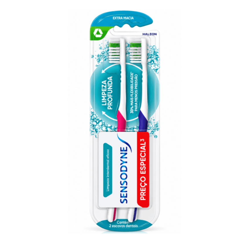 Escova Dental Sensodyne Limpeza Profunda Extra Macia 2 Unidades