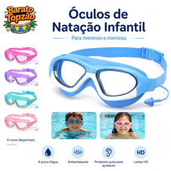 Óculos de natação infantis, impermeáveis, antiembaçantes, com protetores auriculares ajustáveis.