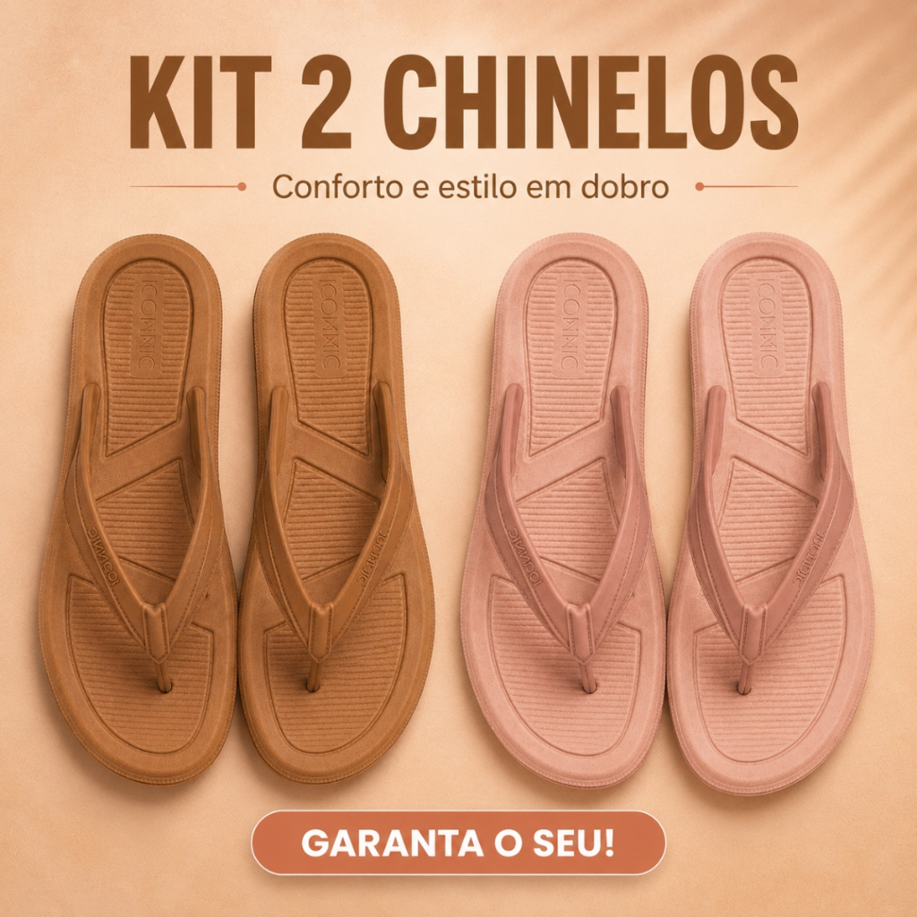 KIT 2 PARES Chinelo Feminino Rasteirinha Ortopédica Anatômica Antiderrapante Confortável Oferta 34/39
