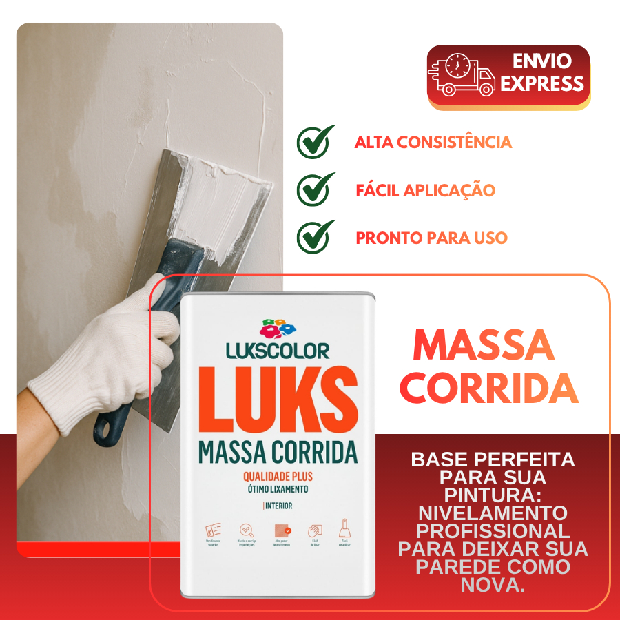 Massa Corrida Ótimo Rendimento Branca Lukscolor 25Kg