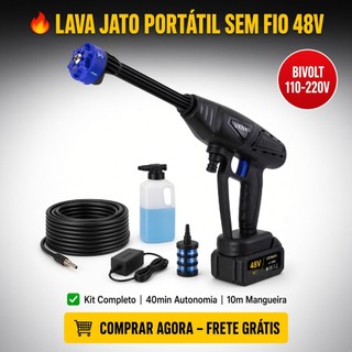 Lava Jato de Alta Pressão Portátil Satellite Recarregável Incrível 48V