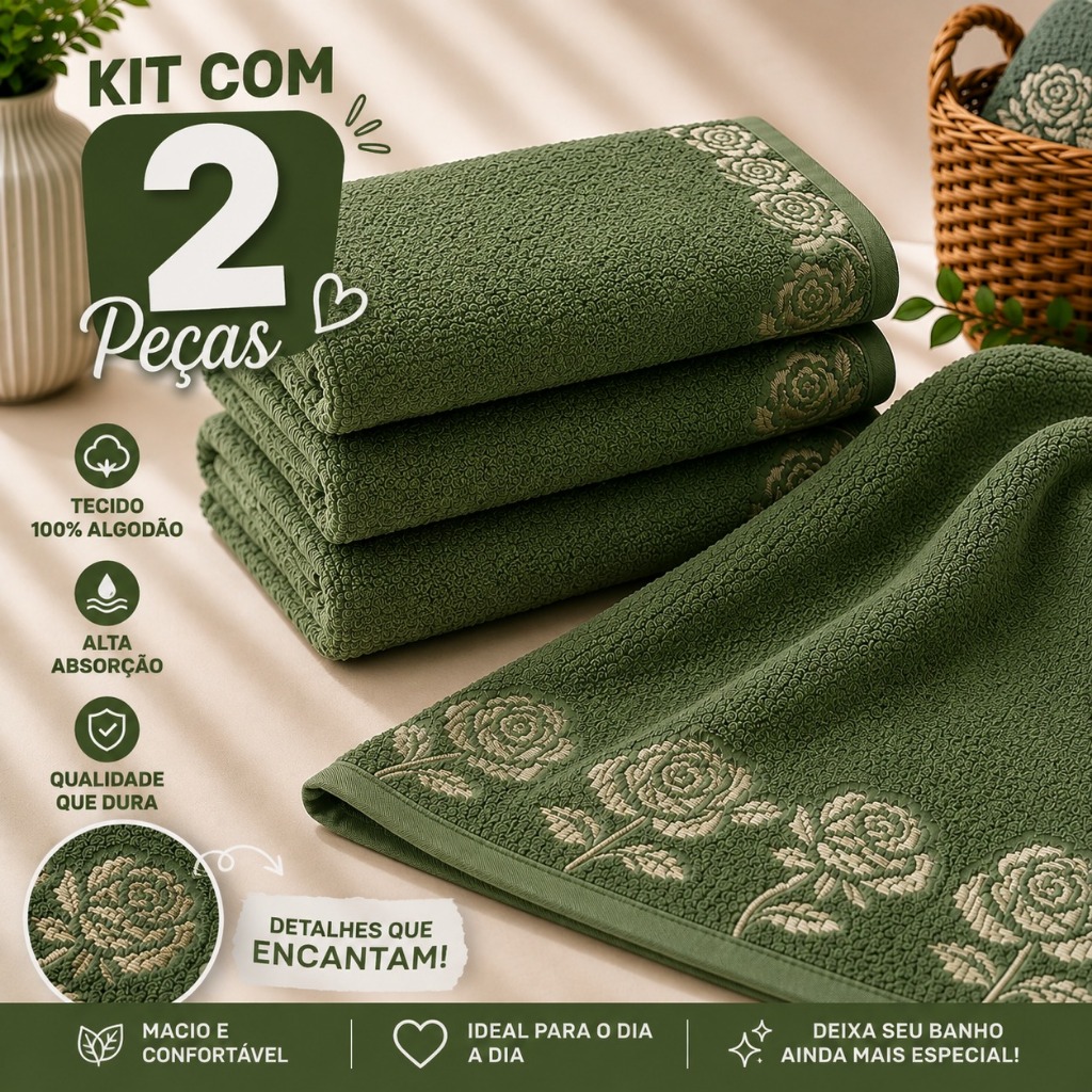 Kit 2 Toalhas de Banho Banhão Alta Absorção 75x150 Diversas Cores 100% Algodão Seca Bem Grande e Grossa