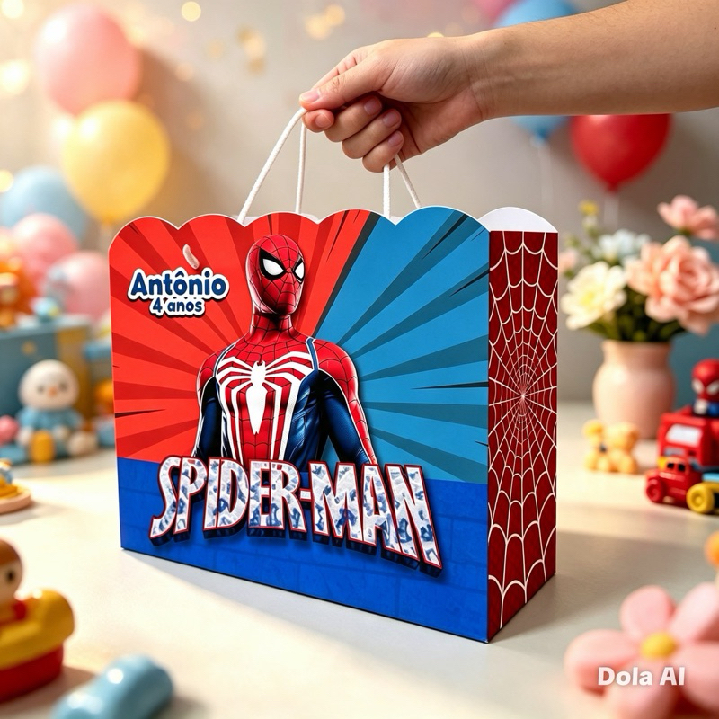 Sacolinha Personalizada Homem Aranha Lembrancinha Spider Man surpresa| aniversário Festa infantil