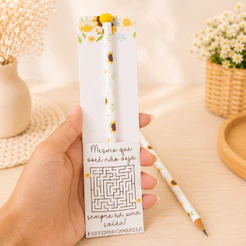 Kit 10 20 lembrancinha Setembro Amarelo card com lapis brinde empresa escola valorizacao da vida pronta entrega