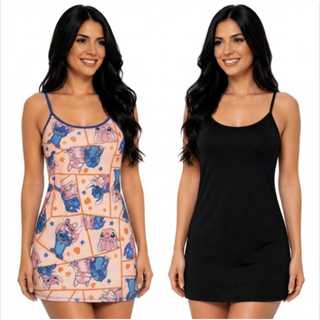 Camisola Feminina Estampada e Lisa Alça Fina Pijama Feminino Leve e Confortável Dormir