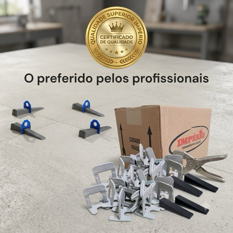 200 Espaçador + 60 Cunha para Piso Porcelanato, tipo cortag