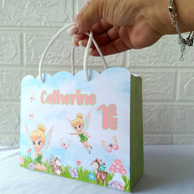 Sacolinha Personalizada Tinker Bell - Lembrancinha Fim de Festa - Mimo - Aniversário - DESMONTADA