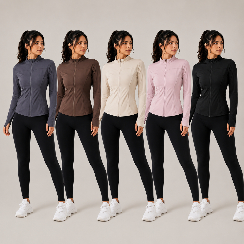 Casaco Feminino Treino Academia Slim Ziper Dryfit Proteção Solar Blusa Térmica