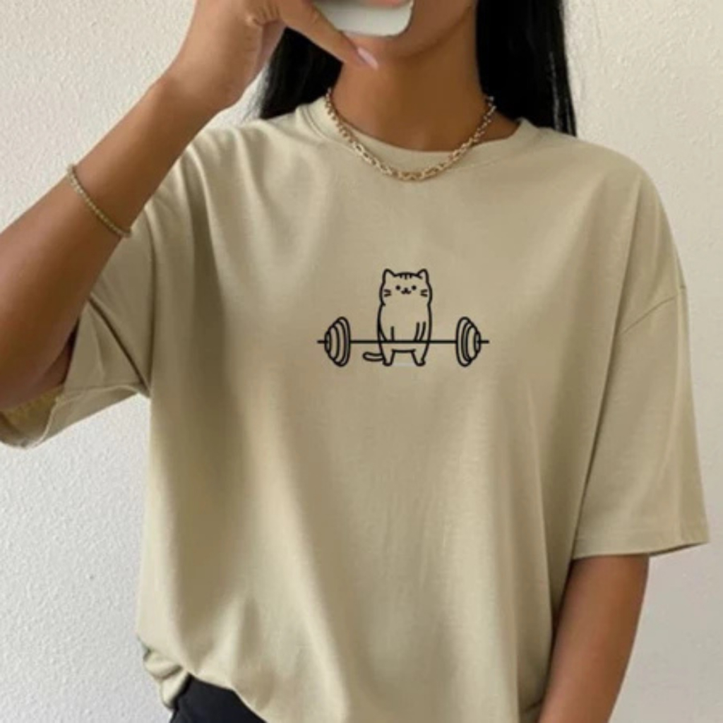 Camiseta Academia Gatinho Fofo Fitness Treino Musculação Feminina Masculina Unissex Envio Rápido