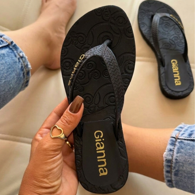 Tamanco Feminino Ortopédico Chinelo Feminino de Dedo salto de 4cm confortável macio leve
