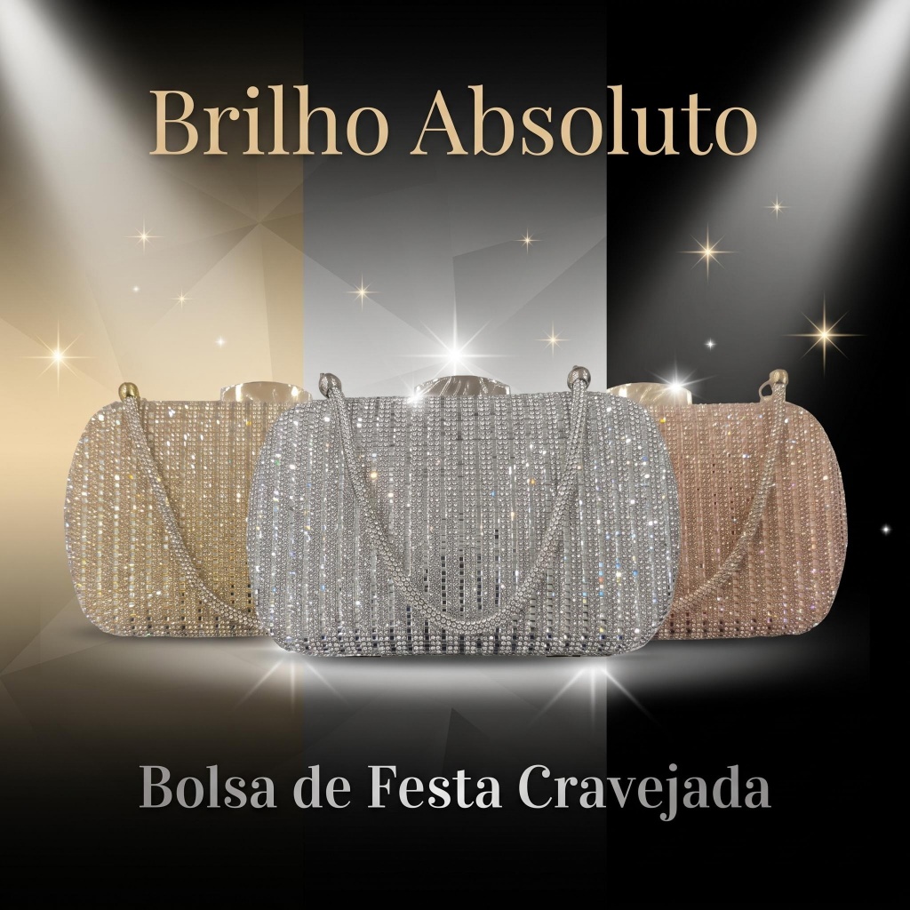 bolsa clutch de festa, bolsa com strass brilhante, acessório para evento formal, bolsa para madrinha