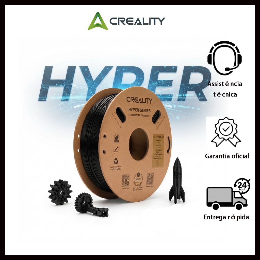 Creality 12Kg Hyper PETG Filamento Impressora 3D oficial 300mm/s 1.75mm - FDM Impressão mais rápida