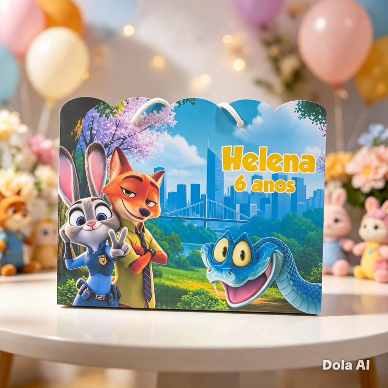 Sacolinha Personalizada Zootopia Lembrancinha surpresa|aniversário Festa infantil