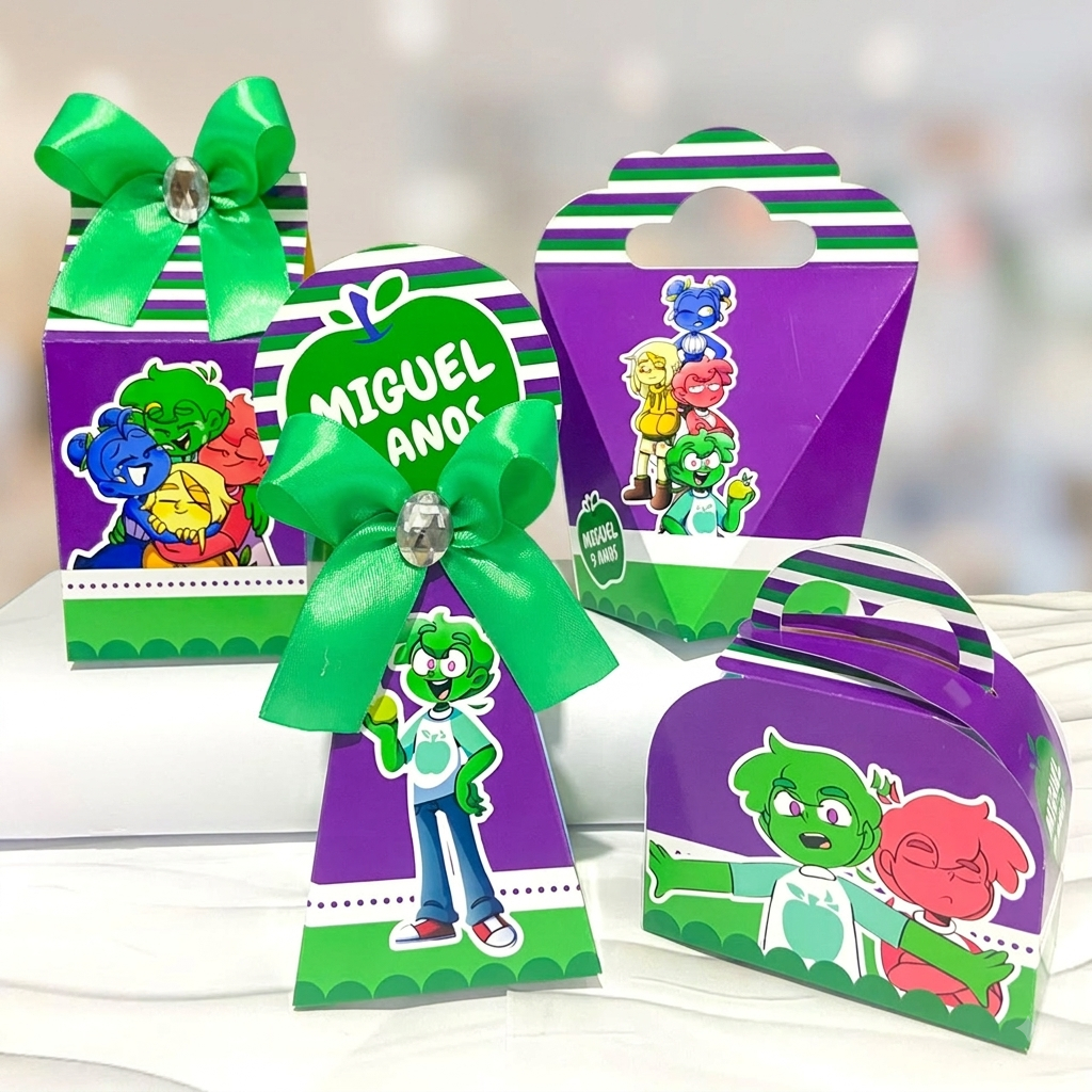 Kit Caixas Personalizadas MUNDO TORAJO Lembrancinhas Festa Infantil Aniversário Desmontadas