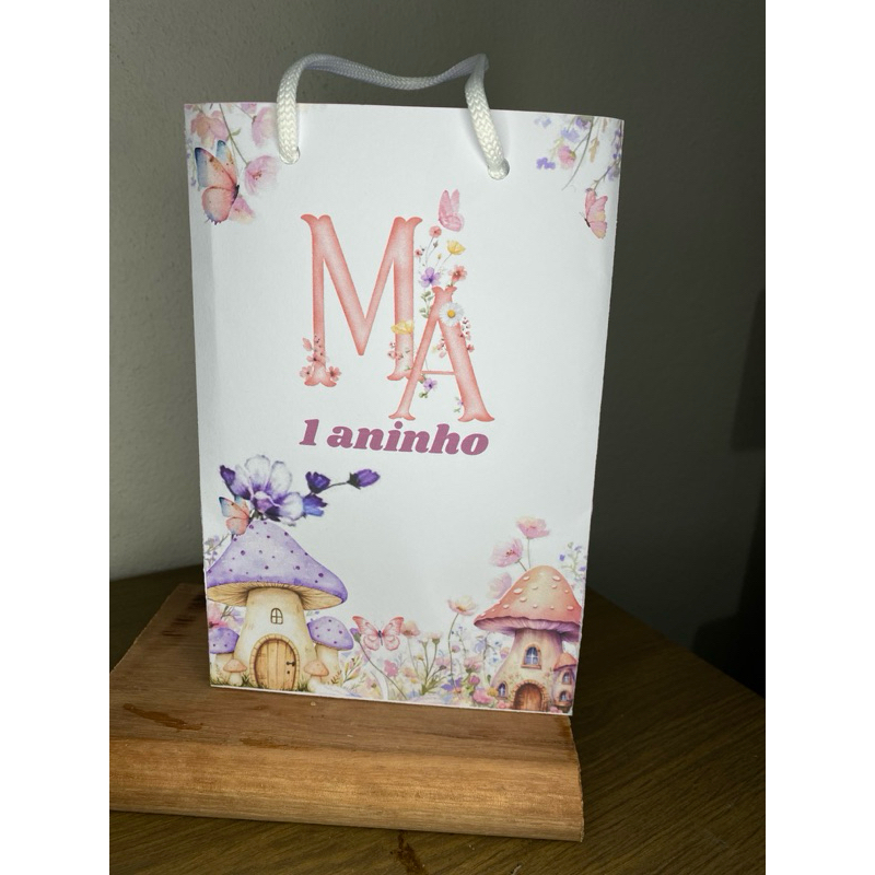 Sacolinha personalizada jardim encantado - Jardim das borboletas