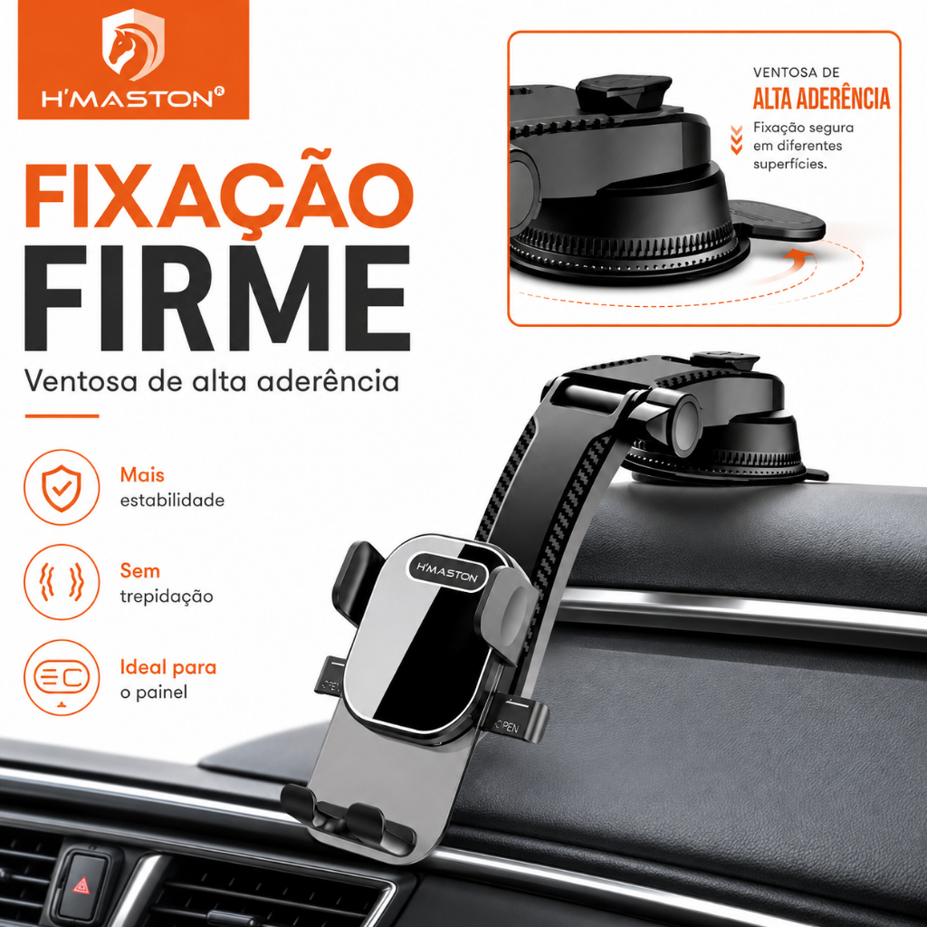 H'maston CJ-71 Suporte Celular Carro Suporte Para Celular Carro Suporte De Celular Para Carro Porta Celular Carro 360° — imagem 2 de 2