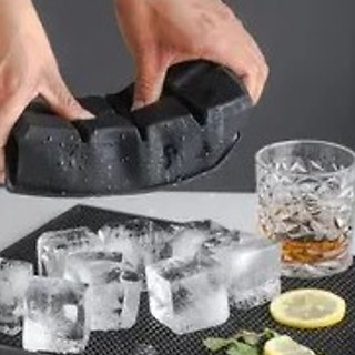 GUIANA Forma De Gelo Silicone 5*5 Cubo Grande 4/6/8 Cubos Drink Whisky Top Flexível E Res…