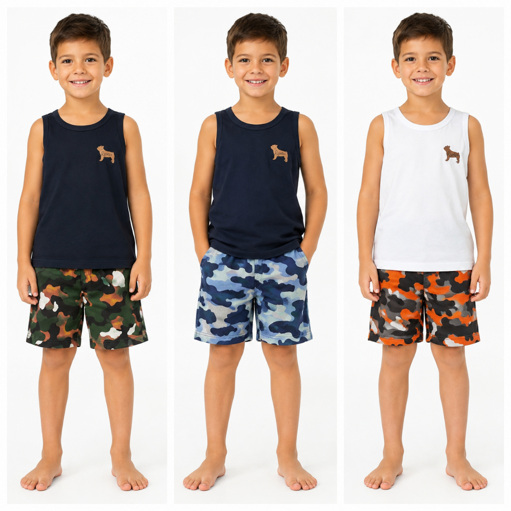 Conjunto regata machão bebê menino infantil verão masculino bermuda