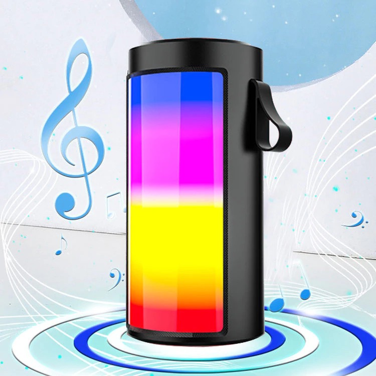 Caixa De Som Bluetooth Com Led RGB Portátil Rádio FM USB