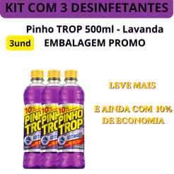 KIT UAU 3UN DESINFETANTE PINHO TROP LAVANDA 500ML - PROMO