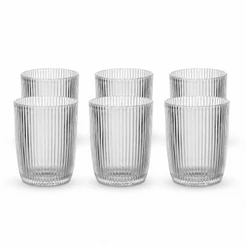 Jogo 6 Copos Baixos Para Água Whisky De Vidro Graffiato Hauskraft 280ml
