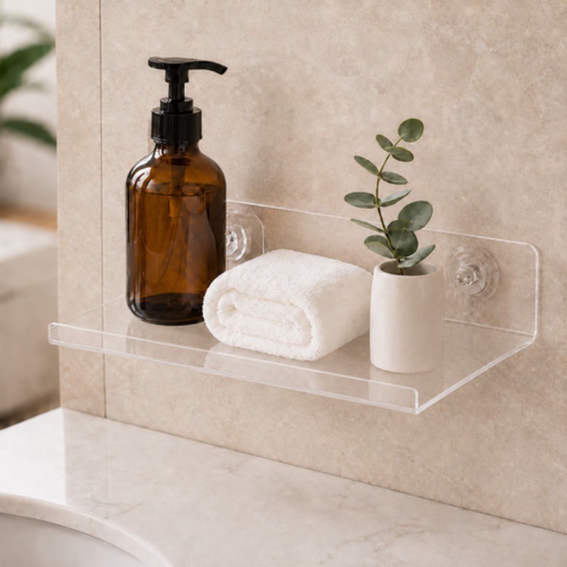 Prateleira Flutuante  Acrílico Organizadora Quarto/Sala/Cozinha - Formato U - Tênis Bonecos Tempero Shampoo Celular