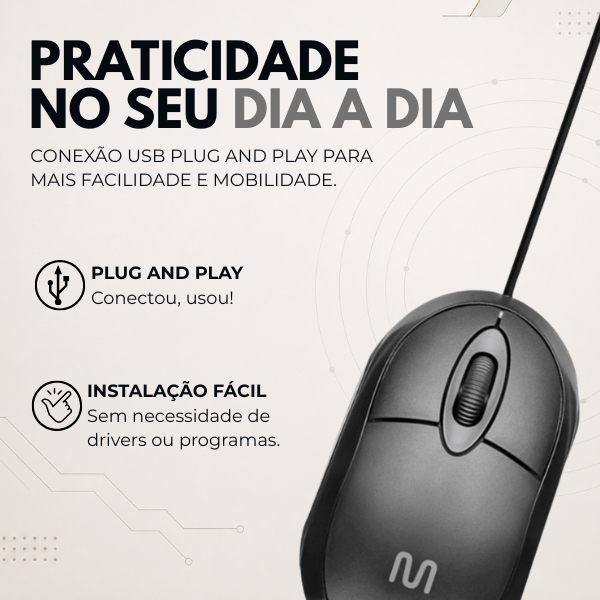 Kit 5 Mouse USB Óptico 1200DPI Para PC Notebook Confortável — imagem 2 de 2