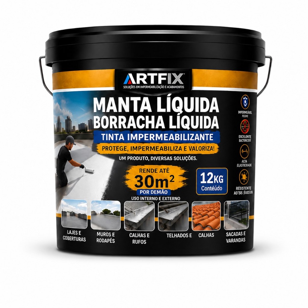 Manta Líquida Emborrachada -Acetinado 12 Kg P/ Área Externa Interna - Envio Imediato